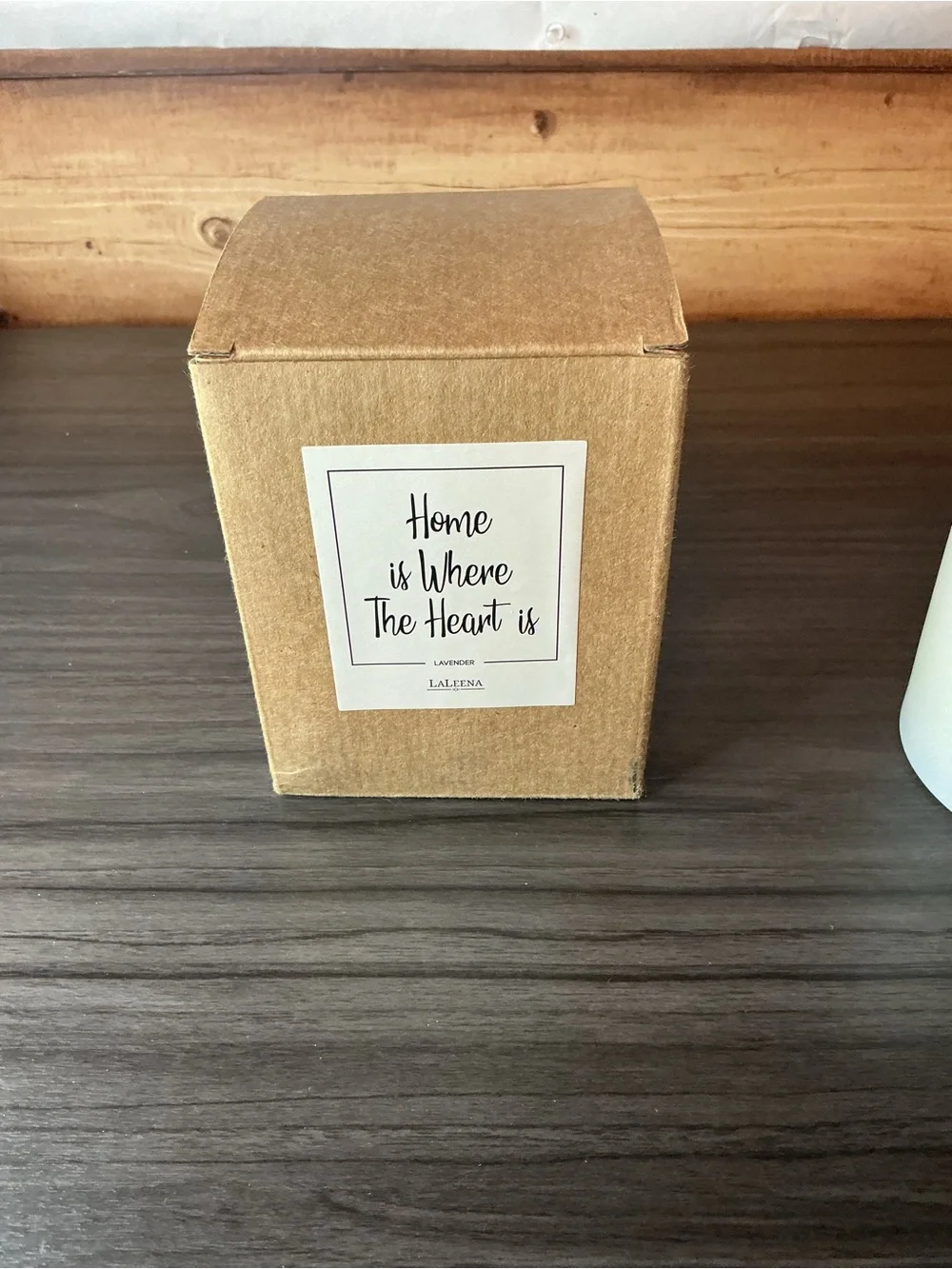 LaLeena Lavender Scented Inspirational Home Quote Candle w/ Wooden Lid NWT